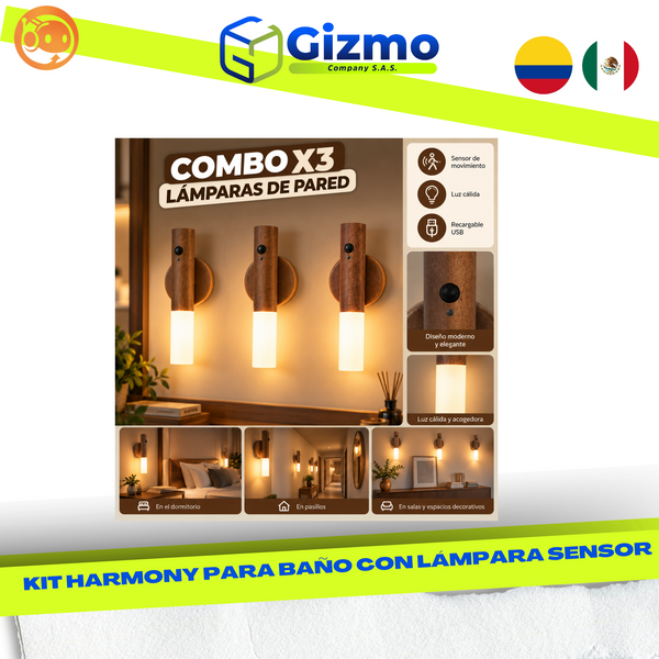 Combo x3 Lámparas LED Sensor Movimiento