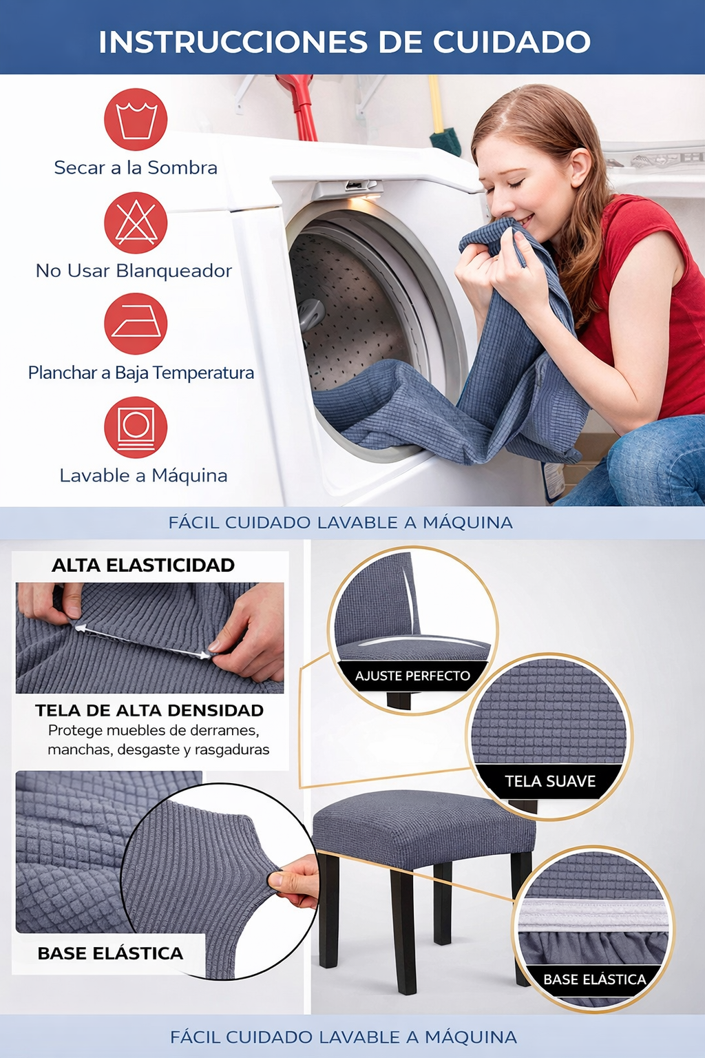 Forros Protectores Elásticos para Sillas